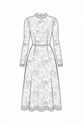Chapel Lace Dress line drawing illustration