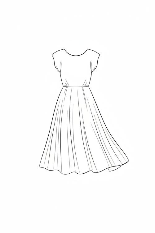 Internship Midi Dress - sleeveless, relaxed fit, pleated midi skirt illustration